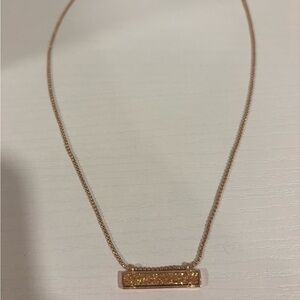 Kendra Scott Leanor Bar Necklace Rose Gold Drusy
